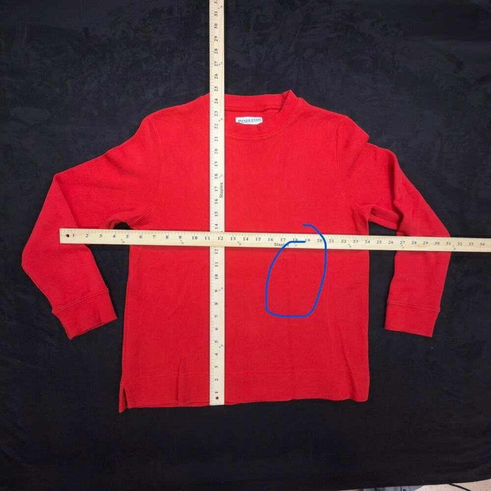 Pendleton Originals Mens S Crewneck Sweatshirt Red 100% Cotton
